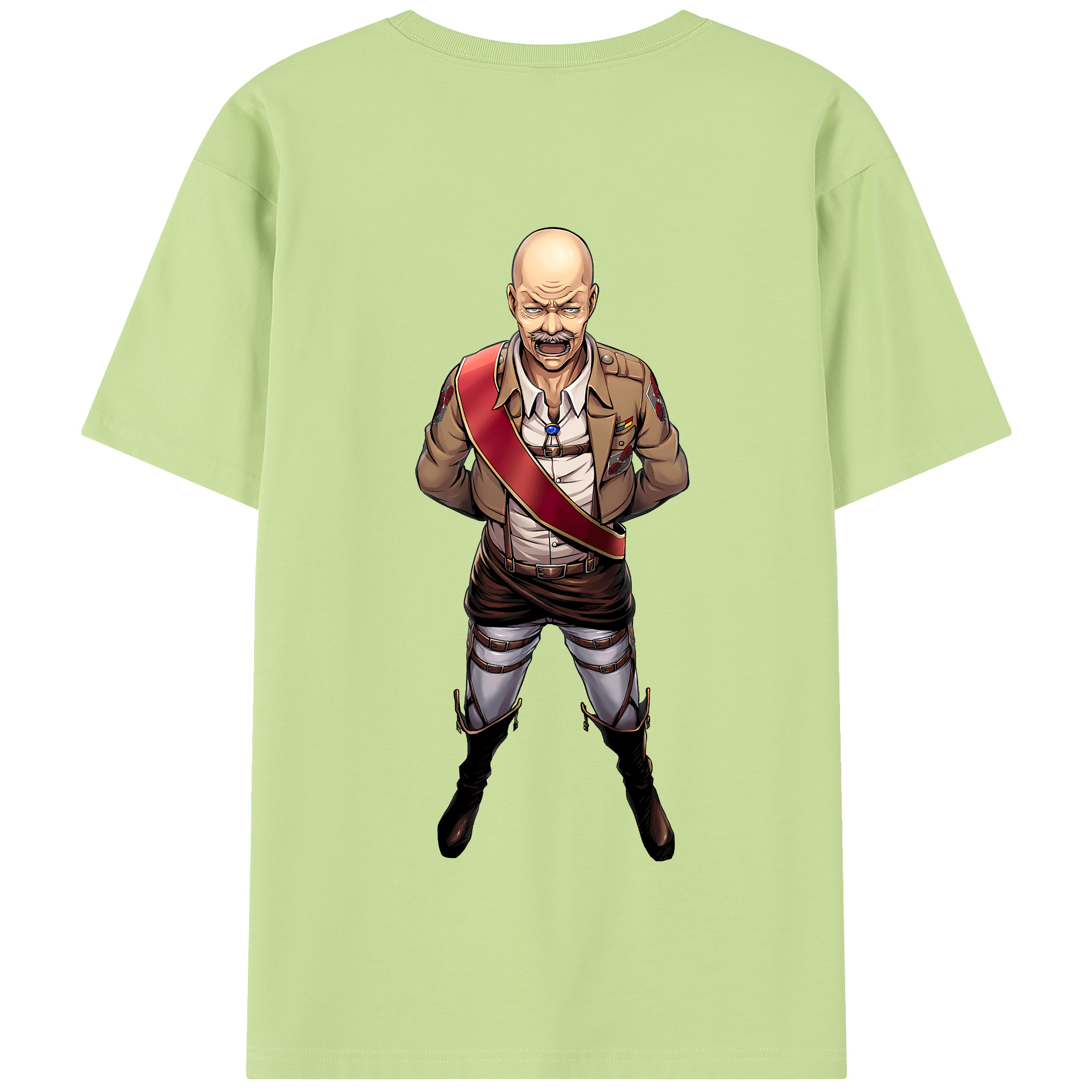 （画像用） 進撃の巨人 ドット·ピクシス Attack on Titan Dot Pixis 綿100％半袖Tシャツ（背面プリント）